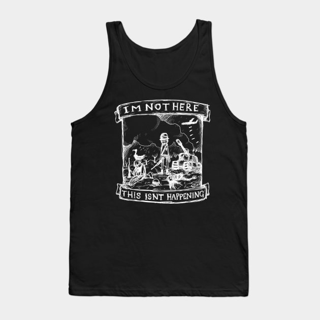 Im Not Here, This isnt Happening - How to Disappear Completely - Illustrated Lyrics - Inverted Tank Top by bangart